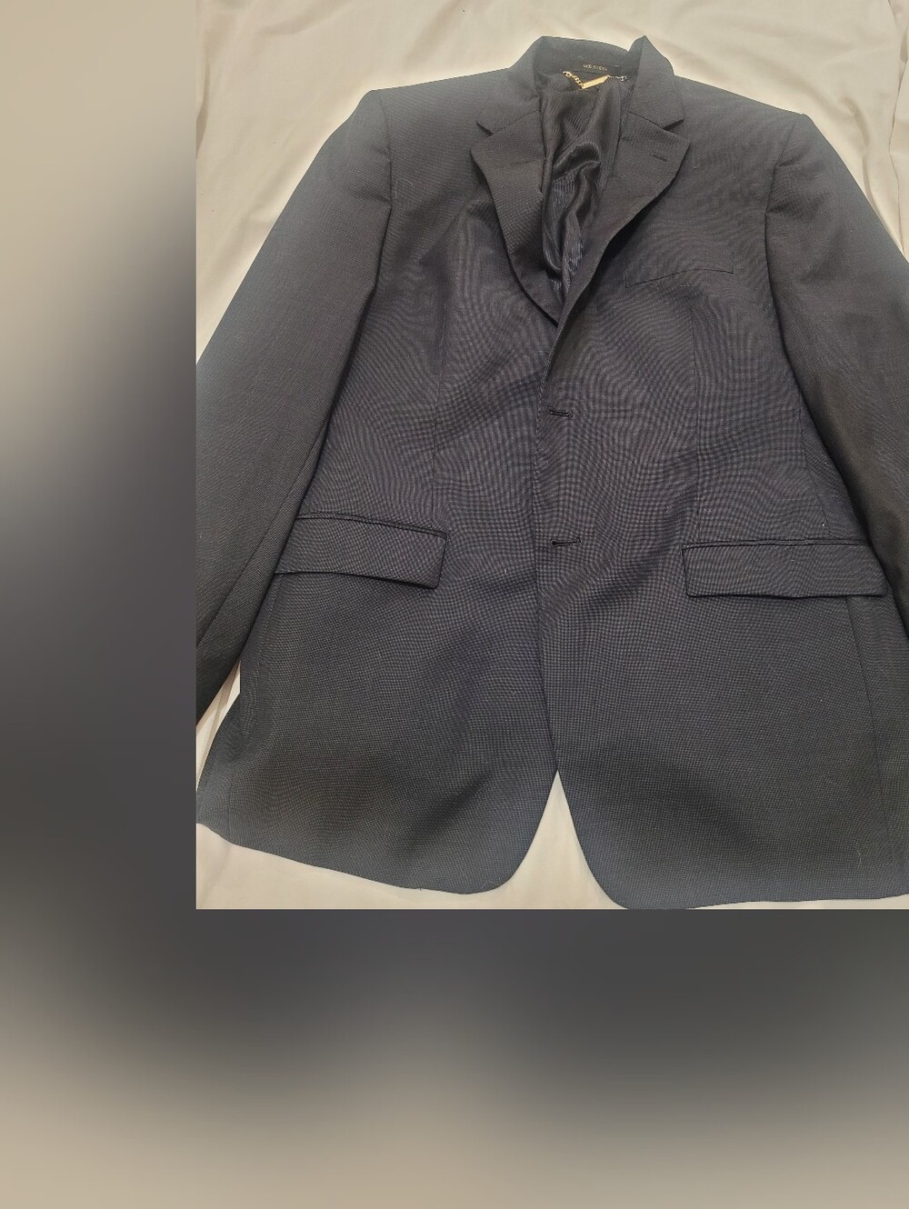 Men's Textured Navy Sport Coat - Classic Two-Button Blazer